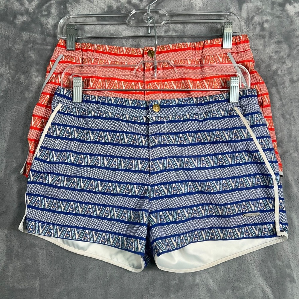 Parke & Ronen Swim Trunks Shorts Mens 30 Lot Bundle 2 Blue Red Zip Geometric